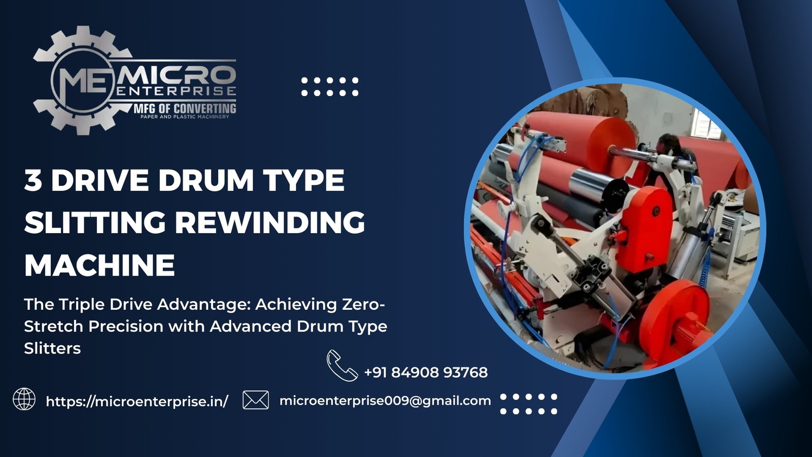 3 Drive Drum Type Slitting Rewinding Machine